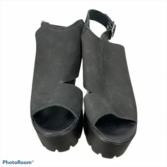 Topshop new platform heel peep toe black 39 - Picture 2 of 5